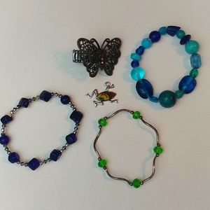 4/$15 💗 5 Piece Jewelry Bundle Blue, Purple, Green